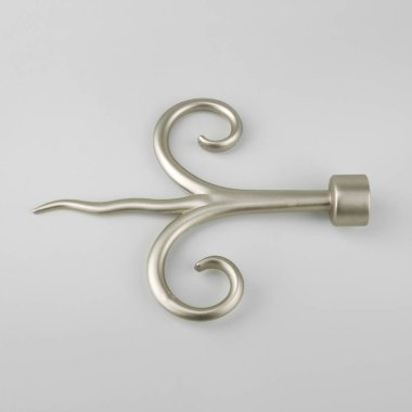 Gri arka planda perde saçak için bitki şeklinde Vintage metal finial