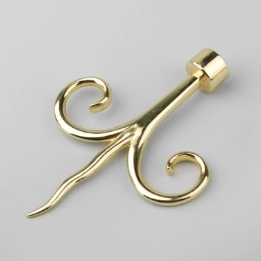 Gri arka planda perde saçak için bitki şeklinde Vintage Altın finial