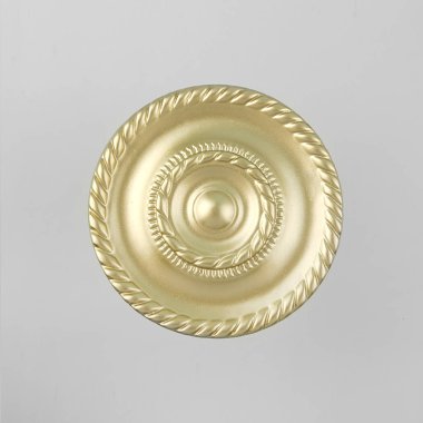 Gri arka plan daki perde için yuvarlak süslü bekleme.