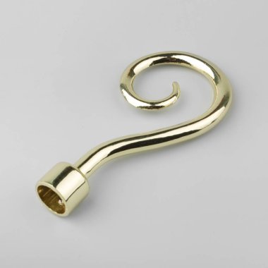 Gri arka plan üzerinde perde eaves için kanca şeklinde modern metal son