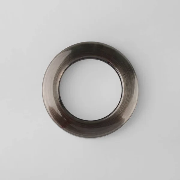 Curtain Grommet Ring Cornice Fixing Grey Background — Stock Photo, Image