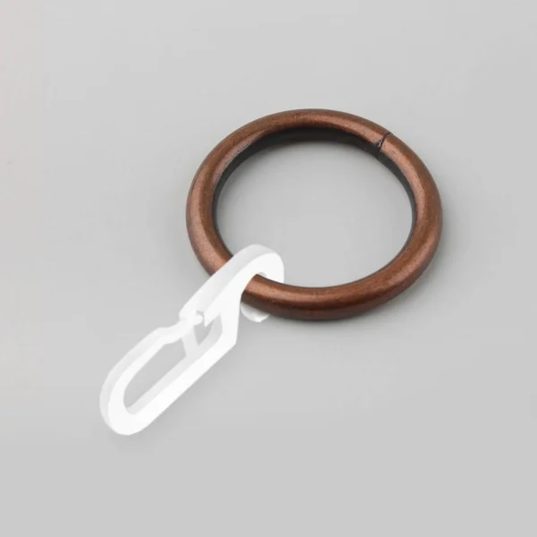 Gordijn Metalen Ring Met Kunststof Hanger Voor Kroonlijst Pole Grijze — Stockfoto