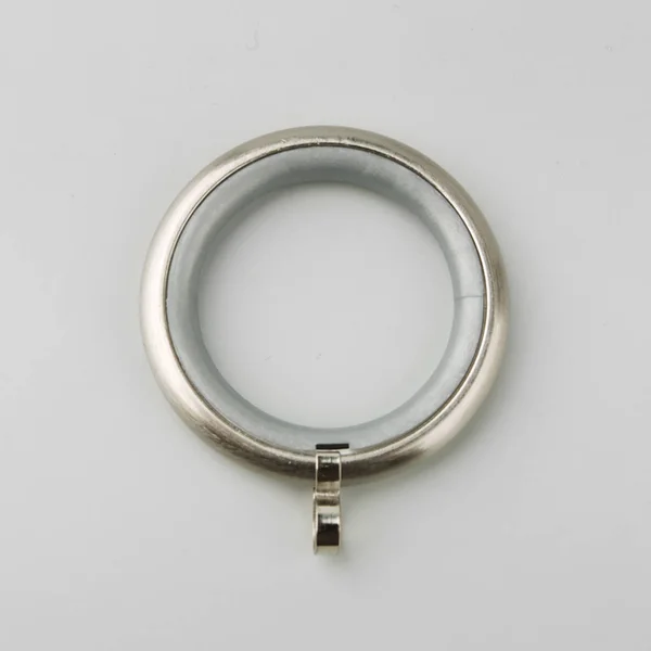 Curtain Metal Ring Cornice Pole Grey Background — Stock Photo, Image
