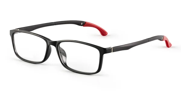 Óculos Cor Plástico Fundo Branco Óculos Vidro Isolados — Fotografia de Stock