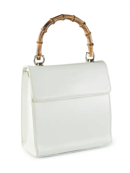 White Leather Handbag Isolated White Background Royalty Free Stock Photos