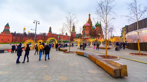 Moskau Russland Dezember 2019 Neujahr Der Russischen Hauptstadt Weihnachten Moskau — Stockfoto