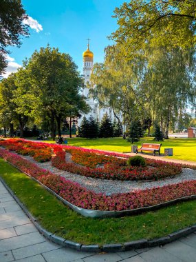 Yazın güneşli bir günde Büyük Çan Kulesi Ivan. Moskova. Kremlin.