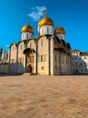 Moskova Kremlin 'in Katedral Meydanı' ndaki Katedral Katedrali. Moskova, Rusya.