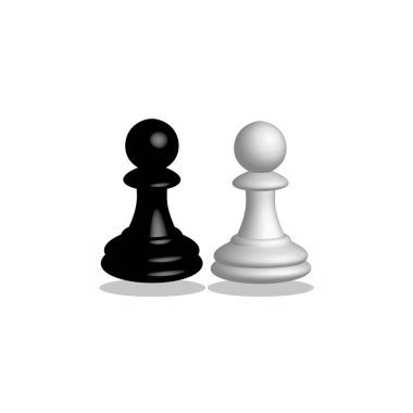 Beyaz bir arka plan üzerinde 3d satranç piyon