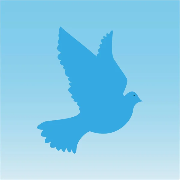 Fliegende Taube am Himmel auf einem blauen Hintergrundvektor, — Stockvektor