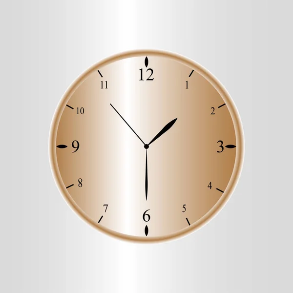 Золотий годинник на сірому фоні — стоковий вектор