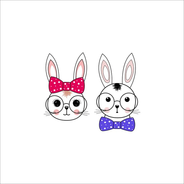 Un paio di simpatici conigli — Vettoriale Stock