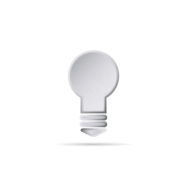 Light bulb with shadow on white background — Stock Vector