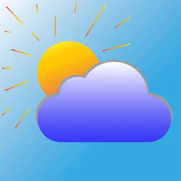 Σύννεφο με τον ήλιο — Διανυσματικό Αρχείο