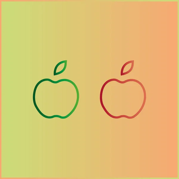 绿色和红色苹果 — 图库矢量图片