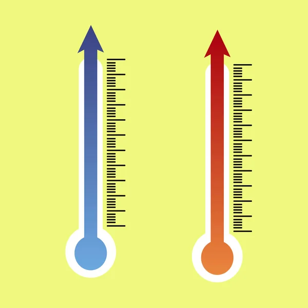 Термометры. Температура холода и тепла. Векторная иллюстрация . — стоковый вектор