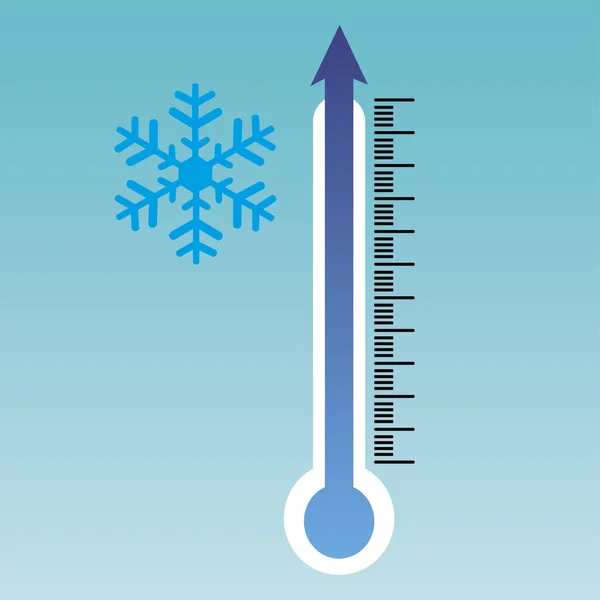 Termómetro de temperatura fría con patrón de copo de nieve — Archivo Imágenes Vectoriales