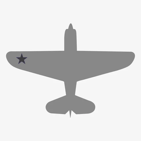 Militärflugzeug mit Stern — Stockvektor