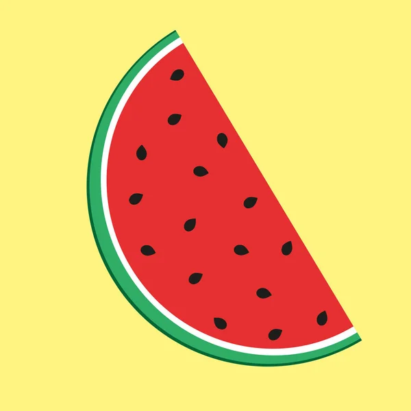 Un morceau de pastèque rouge — Image vectorielle