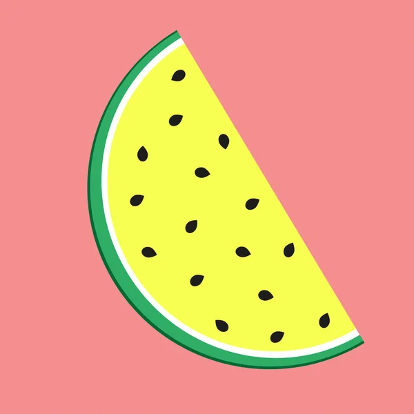 A piece of a yellow watermelon — Stock Vector