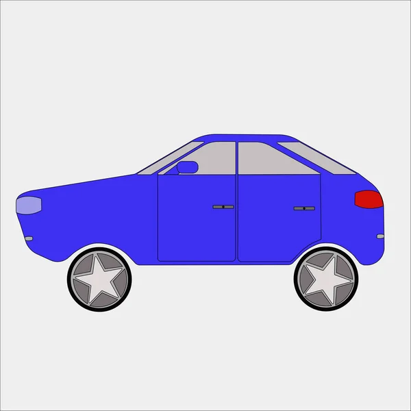 Auto blu su sfondo grigio — Vettoriale Stock