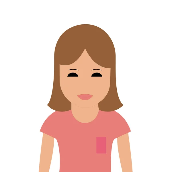 Chica en ropa rosa — Vector de stock