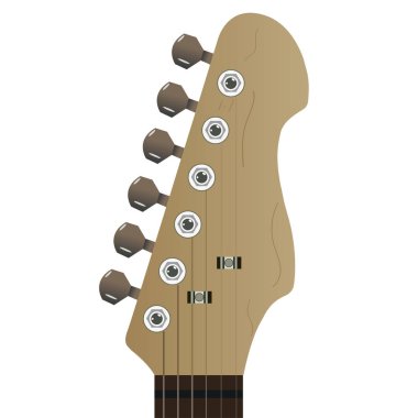 Beyaz arka planda elektrik gitar boyun