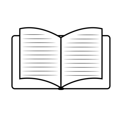 Beyaz arka planda metin içeren kitap simgesini açma