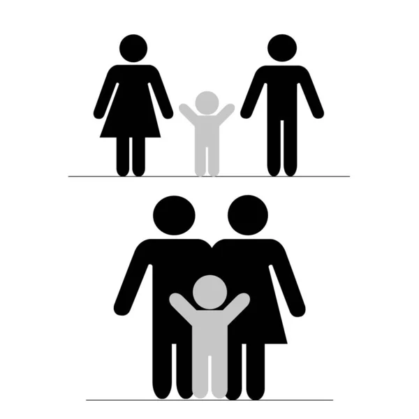 Ikone der Familie, Mutter, Vater, Kind. — Stockvektor