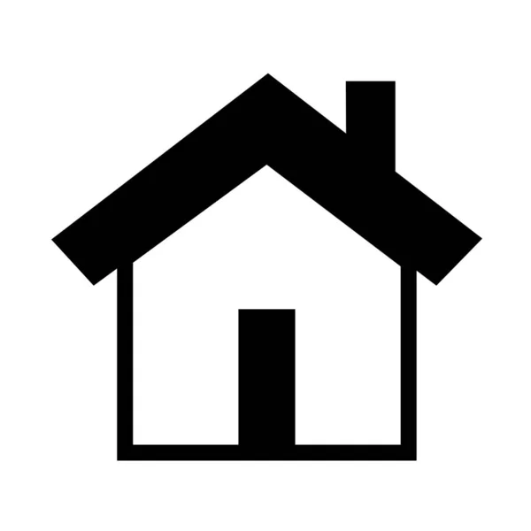 Haus schwarzes Symbol auf weißem Hintergrund — Stockvektor