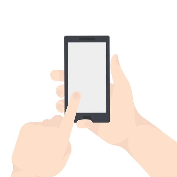 Telefono in mano su sfondo bianco — Vettoriale Stock