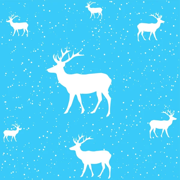 雪下的背景鹿 — 图库矢量图片