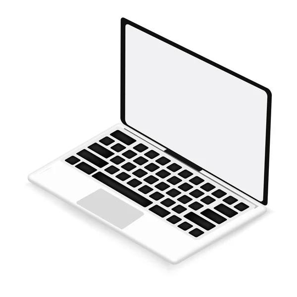 Laptop on white background — Stock Vector