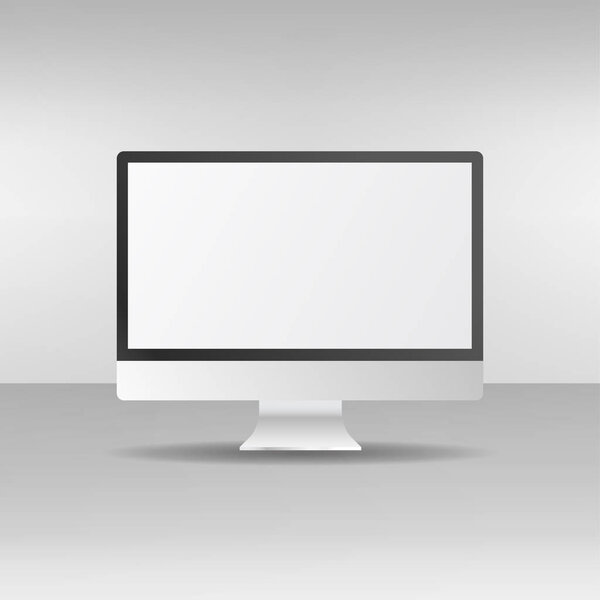 Realistic computer with background