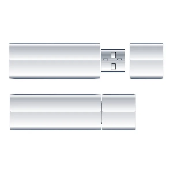 Witte flash drive op een witte achtergrond — Stockvector