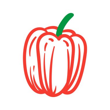 Beyaz arka planda kırmızı tatlı biber