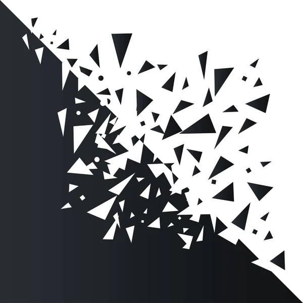 Triángulos blanco y negro abstracción — Vector de stock
