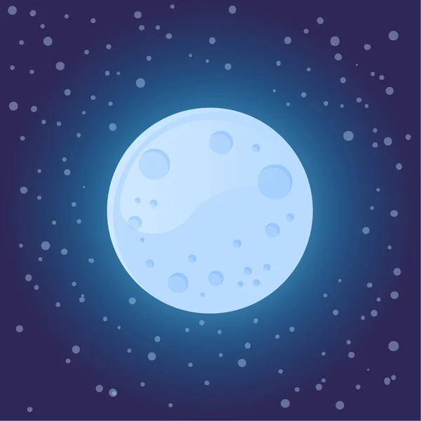Schöne Mondnacht .Vektor Illustration — Stockvektor
