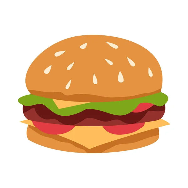 Grande hambúrguer com gergelim — Vetor de Stock