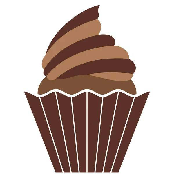 Chocolate cake, cupcake — Stock Vector