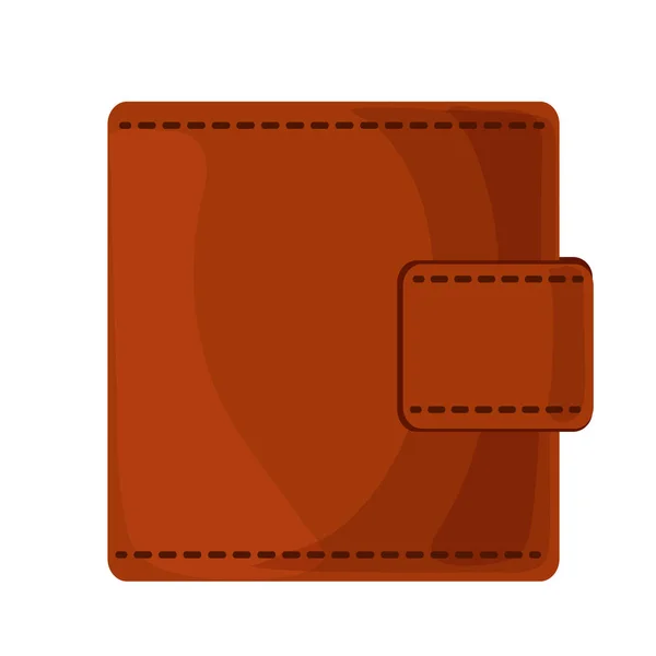 Коричневий гаманець з застібкою — стоковий вектор
