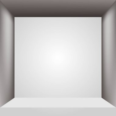Gerçekçi gri boş oda 3D