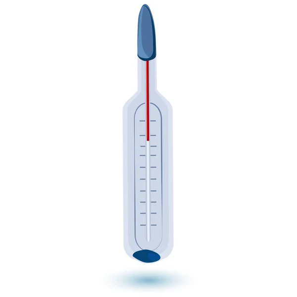 Termómetro de mercurio con sombra — Vector de stock
