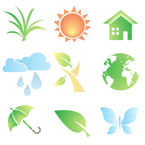 Set of nature icons — Stock Vector