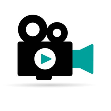 Beyaz arka planda profesyonel kamera simgesi