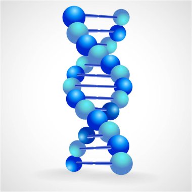 Gölge ile mavi gerçekçi DNA molekülü