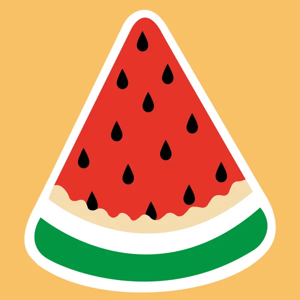 橙色背景上的三角西瓜 — 图库矢量图片