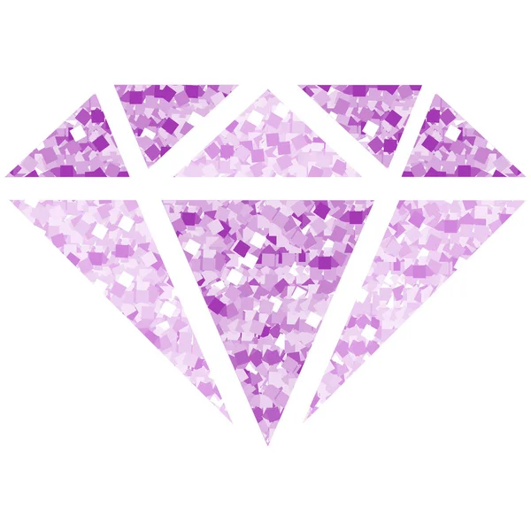 Purple diamond filled with small squares on a white background — Stock Vector