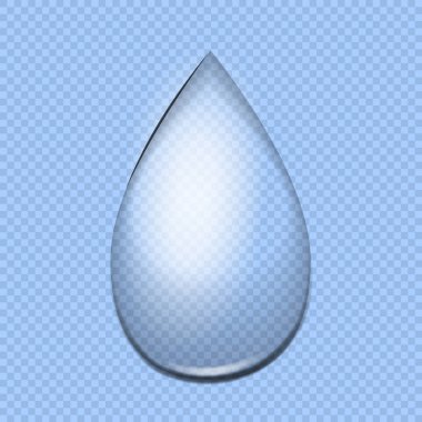 bir damla su şeffaf bir arka plan üzerinde.