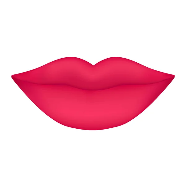 Lippen in roze kleur op witte achtergrond — Stockvector